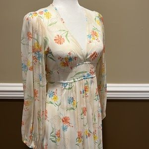 Vintage 1970’s Floral Maxi Dress.  Handmade.